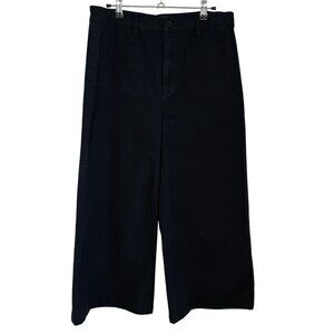 J. Crew Point Sur Navy Wide-Leg Cropped Pants, 8